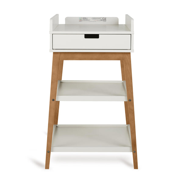 Hip Wooden Changing Table with Drawer (Clay/Walnut)