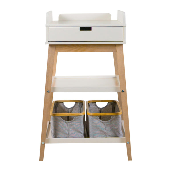 Hip Wooden Changing Table with Drawer (Clay/Natural)
