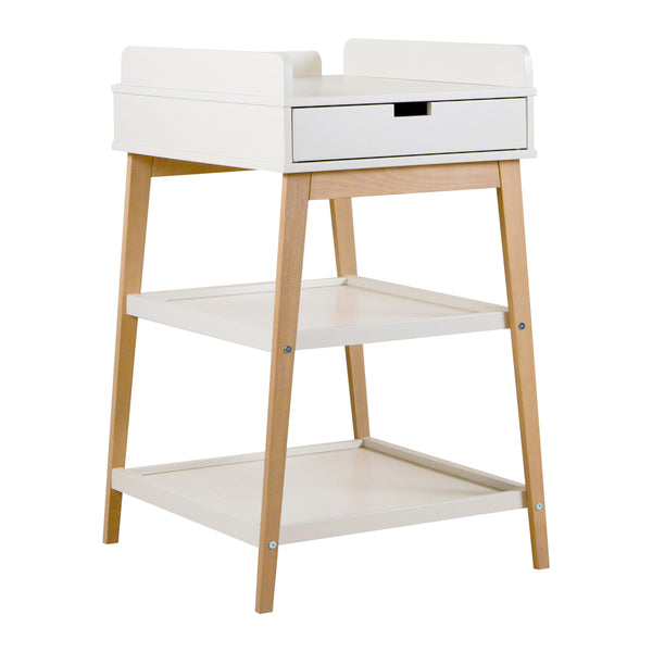 Hip Wooden Changing Table with Drawer (Clay/Natural)