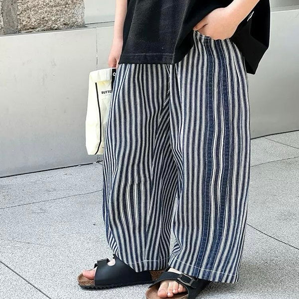 Gio Denim Stripe Wide Pants