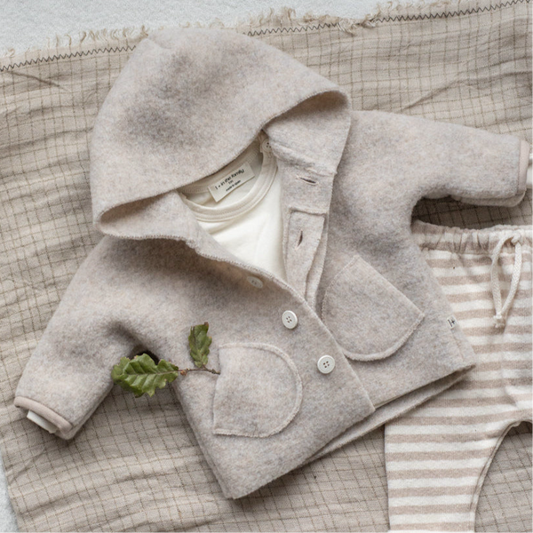Jannick Wool Blend Hooded Jacket (Beige)