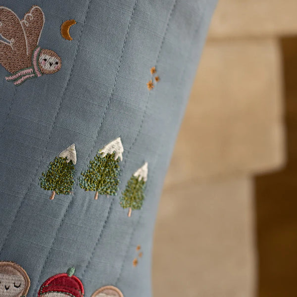 Owlet Embroidered Quilted Christmas Stocking