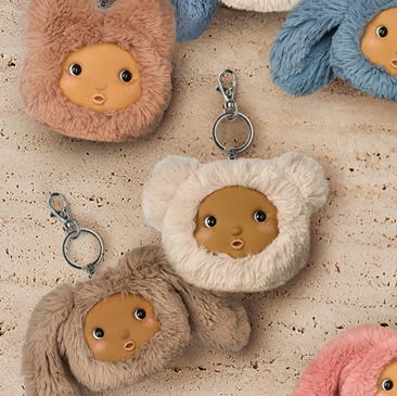 GAW Kiara Phoebe Plush Doll Head Keychain 5 Pack (Sandy)