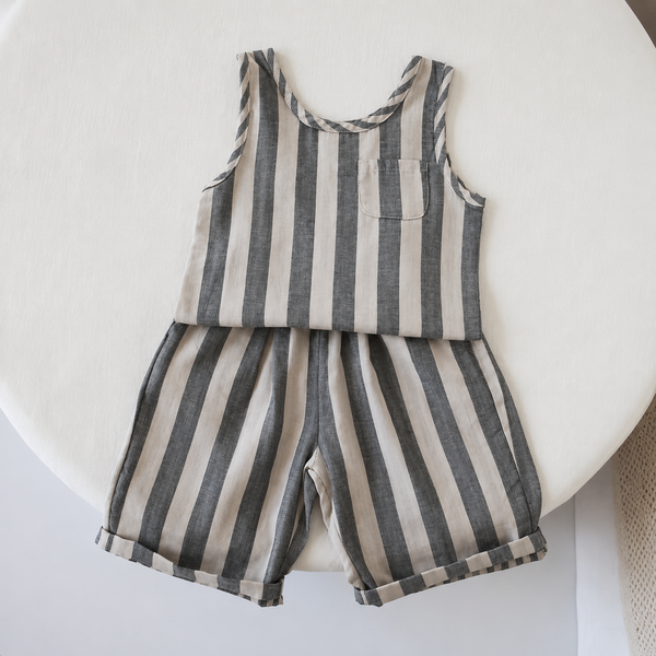 Eneko Stripe Shorts Vest Set