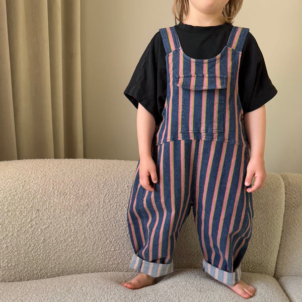 Kai Oversized Denim Stripe Dungarees