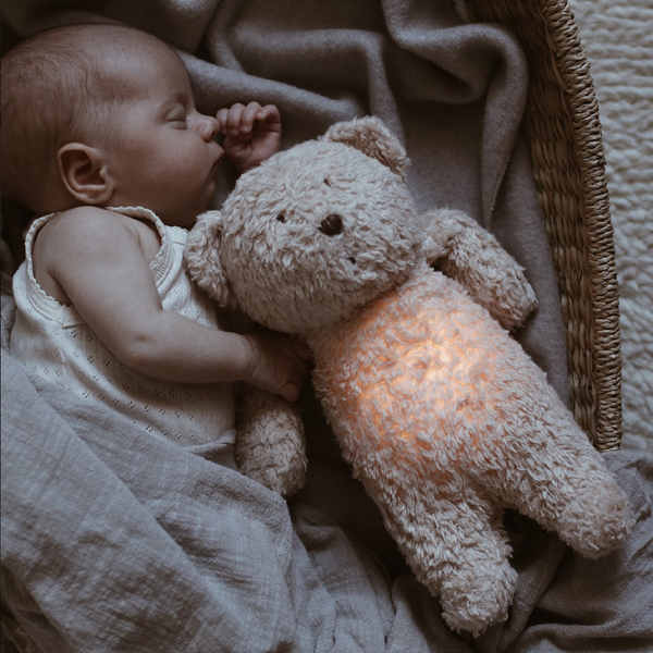 Organic Cotton Humming Bear with Night Light (Sand)