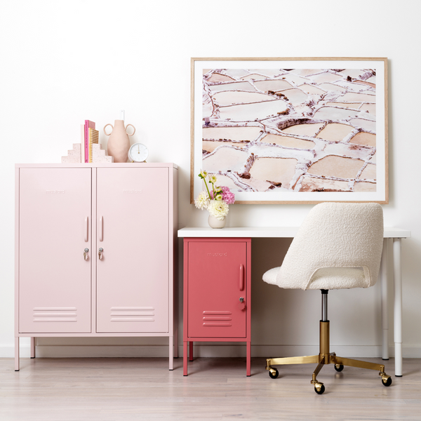 The Midi Double Door Locker Cabinet (Blush)