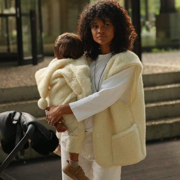 Mama Binibamba Merino Wool Gilet (Milk)