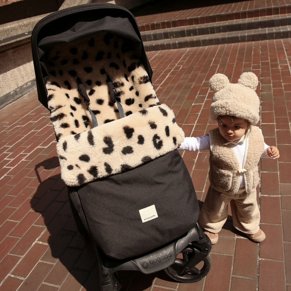 Sheepskin Universal Fixed Harness Buggy Puffmuff (Leopard)