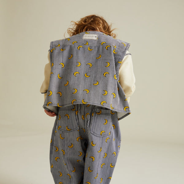 Rumi Stripe Moon Print Gilet