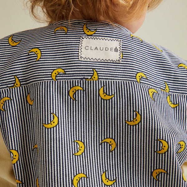 Rumi Stripe Moon Print Gilet