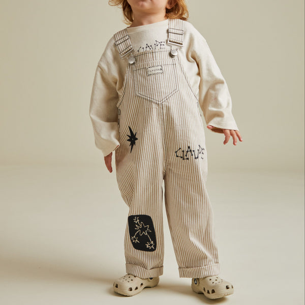 Piper Embroidered Space Stripe Dungarees