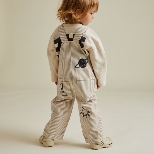 Piper Embroidered Space Stripe Dungarees
