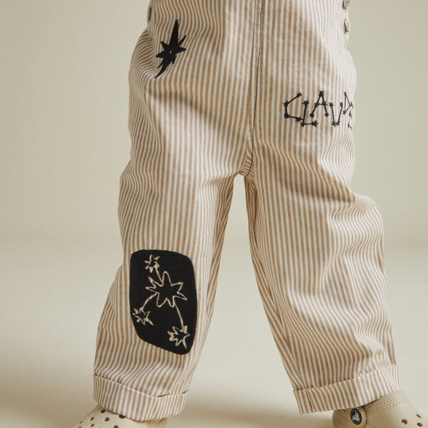 Piper Embroidered Space Stripe Dungarees