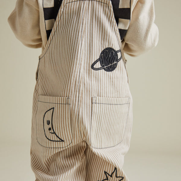 Piper Embroidered Space Stripe Dungarees