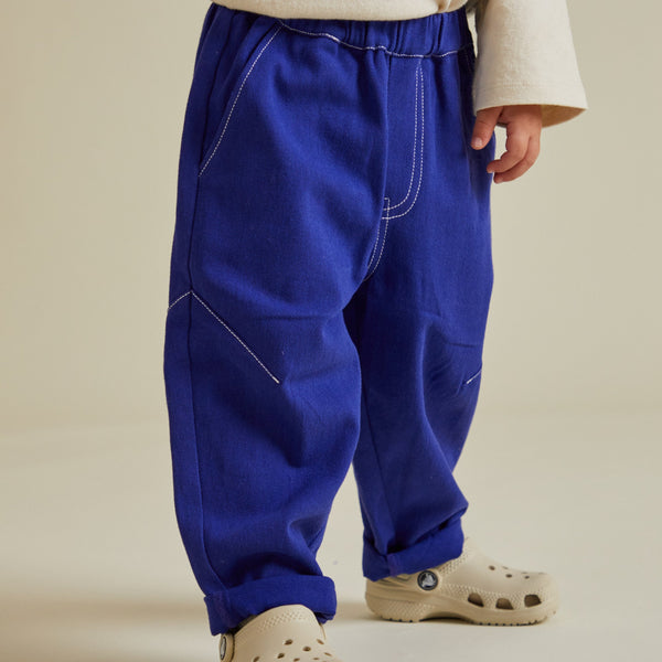 Kai Cobalt Balloon Cotton Twill Trouser