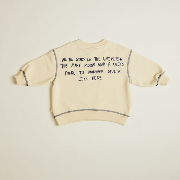 Zenith Space Nowhere like Here Cotton Vanilla Sweatshirt
