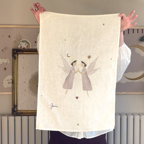 Zodiac Star Sign Linen Tea Towel (Choose Your Star Sign from Drop down)