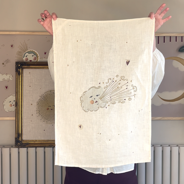 Love Cloud Linen Tea Towel