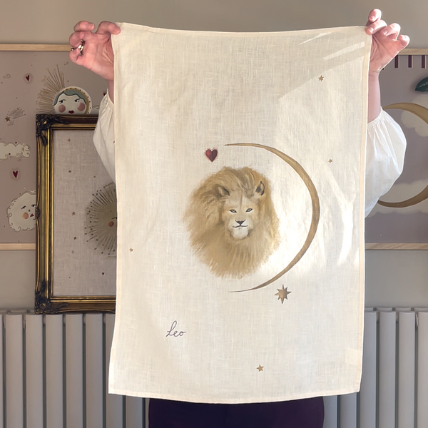 Zodiac Star Sign Linen Tea Towel (Choose Your Star Sign from Drop down)