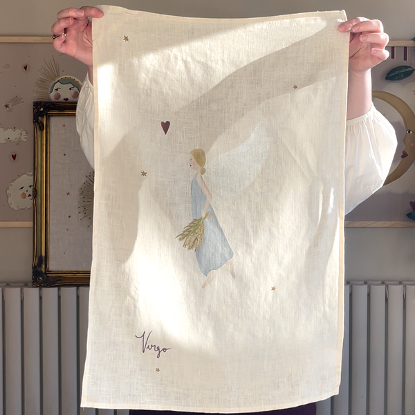 Zodiac Star Sign Linen Tea Towel (Choose Your Star Sign from Drop down)