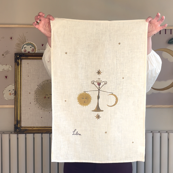 Zodiac Star Sign Linen Tea Towel (Choose Your Star Sign from Drop down)