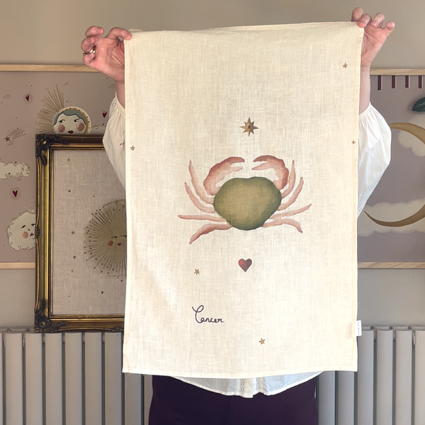Zodiac Star Sign Linen Tea Towel (Choose Your Star Sign from Drop down)