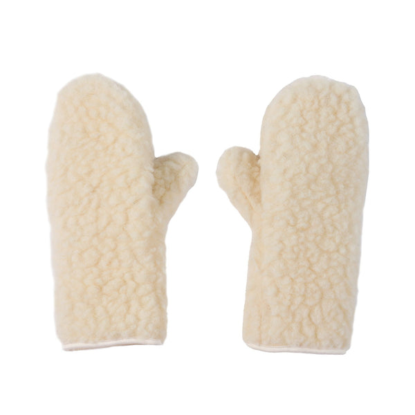 Mama Merino Wool Fingerless Mittens (Milk)