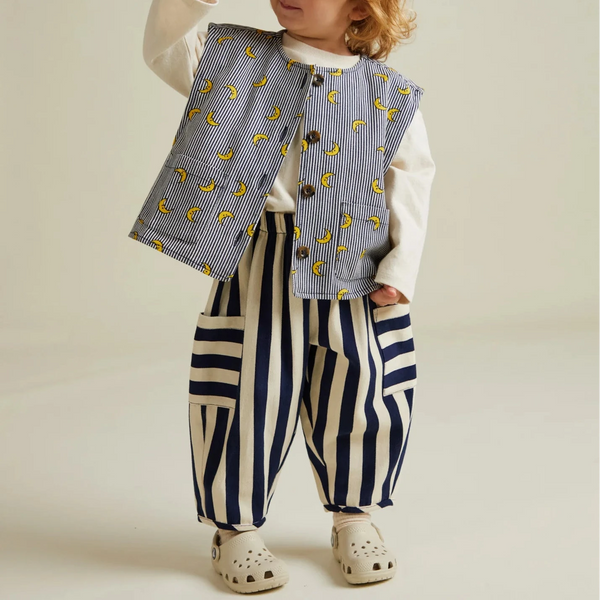 Rumi Stripe Moon Print Gilet