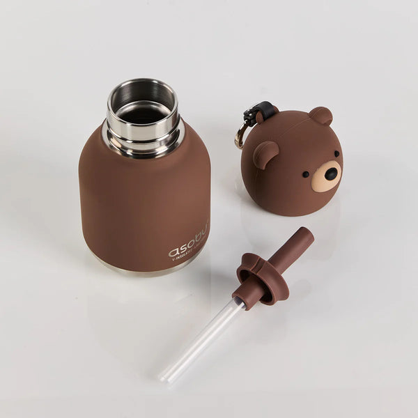 Brown Bear Mini Bestie Insulated Screw Top Key Ring Water Bottle 200ml