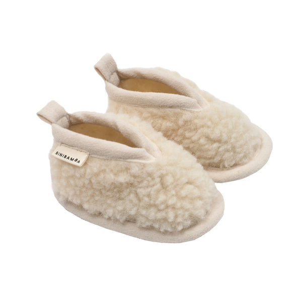 Bini Merino Wool Baby Booties (Milk)