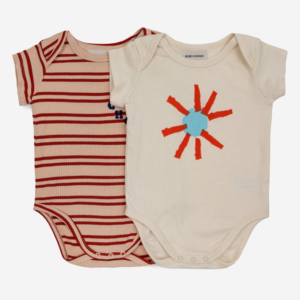 Sunshine + Stripe Baby Bodysuits, Pack of 2