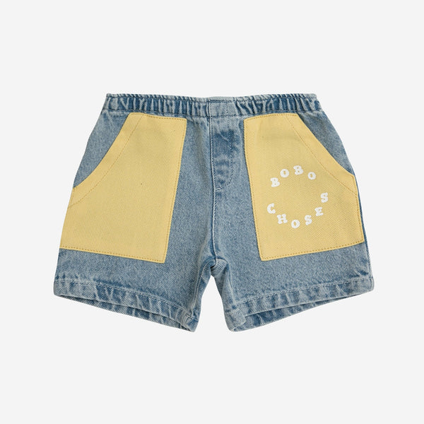 Patch Pocket Denim Baby Bermuda Shorts