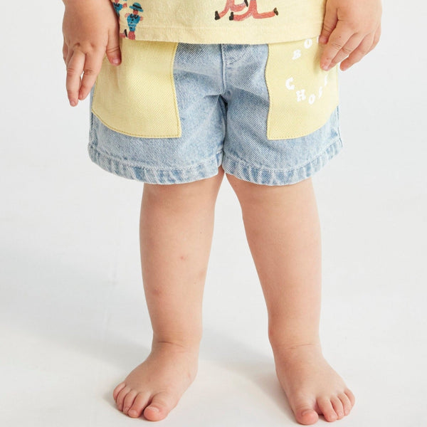 Patch Pocket Denim Baby Bermuda Shorts
