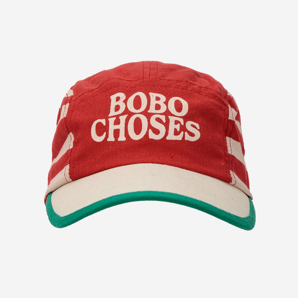 Bobo Choses Logo Varsity Red Stripe Cap