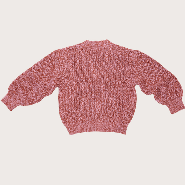 Ellis Twisted Cotton Knit Cardigan (Rust/Lilac)