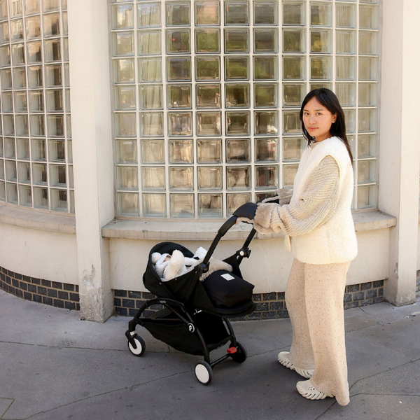 Bini Merino Sheepskin Mini Puff (Toast)