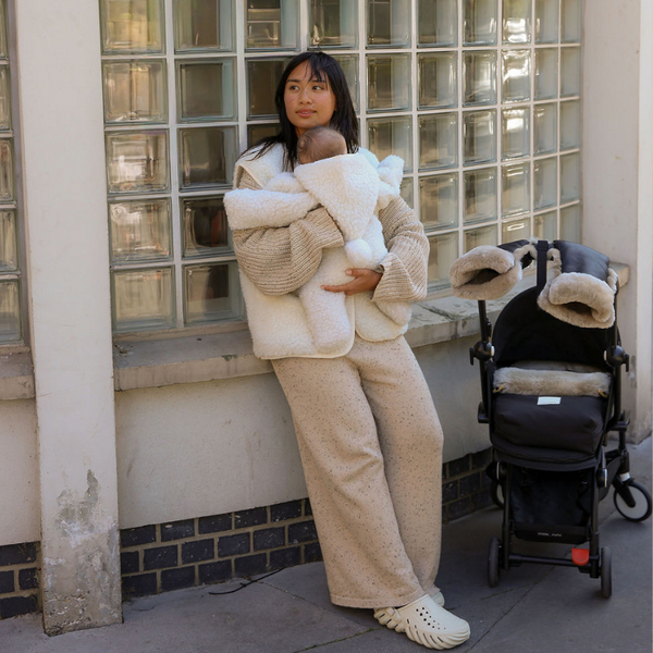 Bini Merino Sheepskin Mini Puff (Toast)