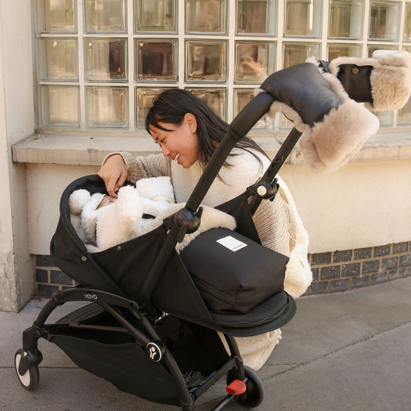 Bini Merino Sheepskin Mini Puff (Toast)