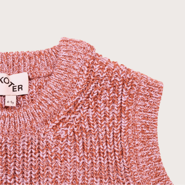 Skye Twisted Cotton Knitted Vest Top (Rust/Lilac)