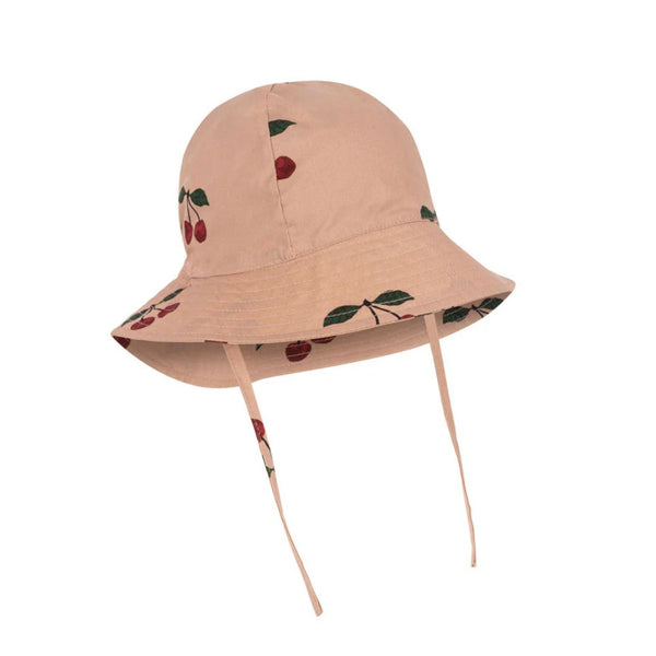 Verbena Cherry Print Cotton Sunhat with Ties