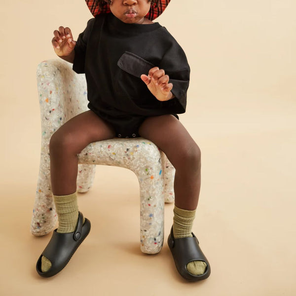 Frankie Oversized Jersey Bubble Romper (Black Rib)