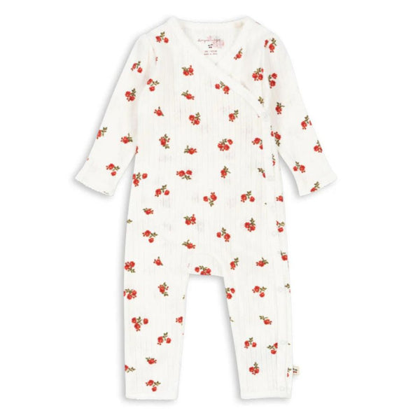 Minnie Rose Print Cotton Pointelle Onesie