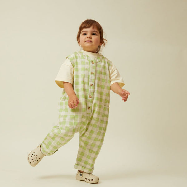 Charlie Sleeveless Gingham Overall