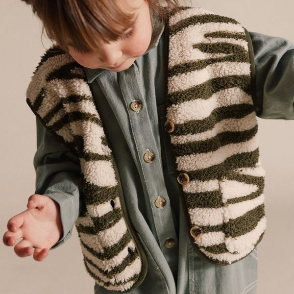 Alma Borg Zebra Print Teddy Gilet