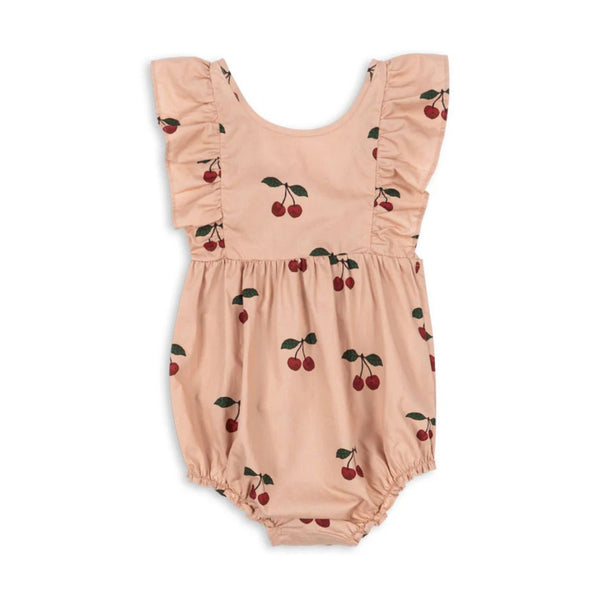 Verbena Cherry Print Cotton Baby Summer Romper