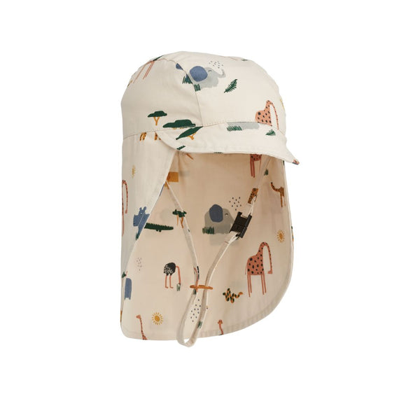 Cecilia Safari Print Sun and Neck Protector Hat (Sandy)