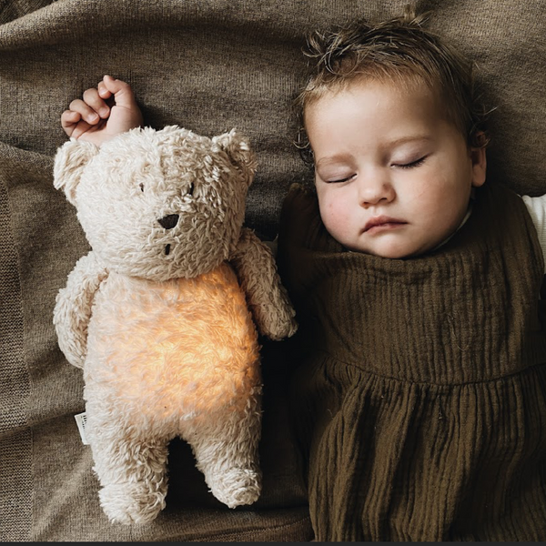 Organic Cotton Humming Bear with Night Light (Sand)