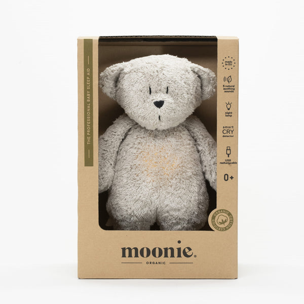 Organic Cotton Humming Bear with Night Light (Grey)