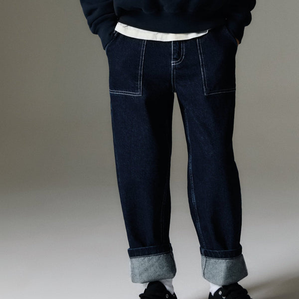 Neptuno Straight Leg Dark Denim Jeans